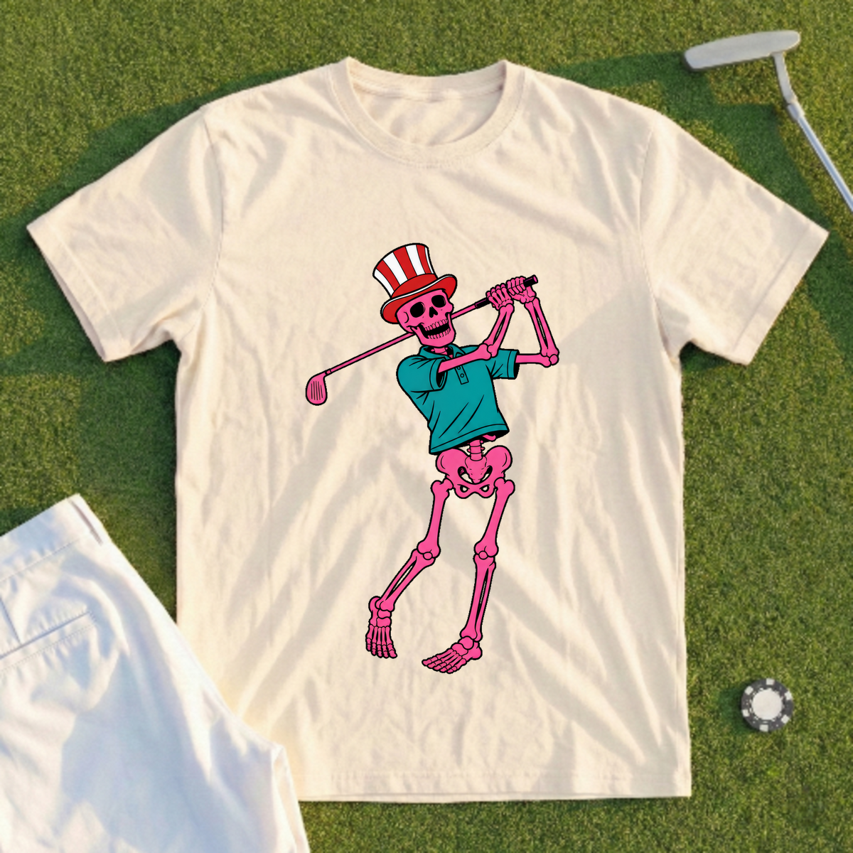 Pink Skeleton Swing Tee