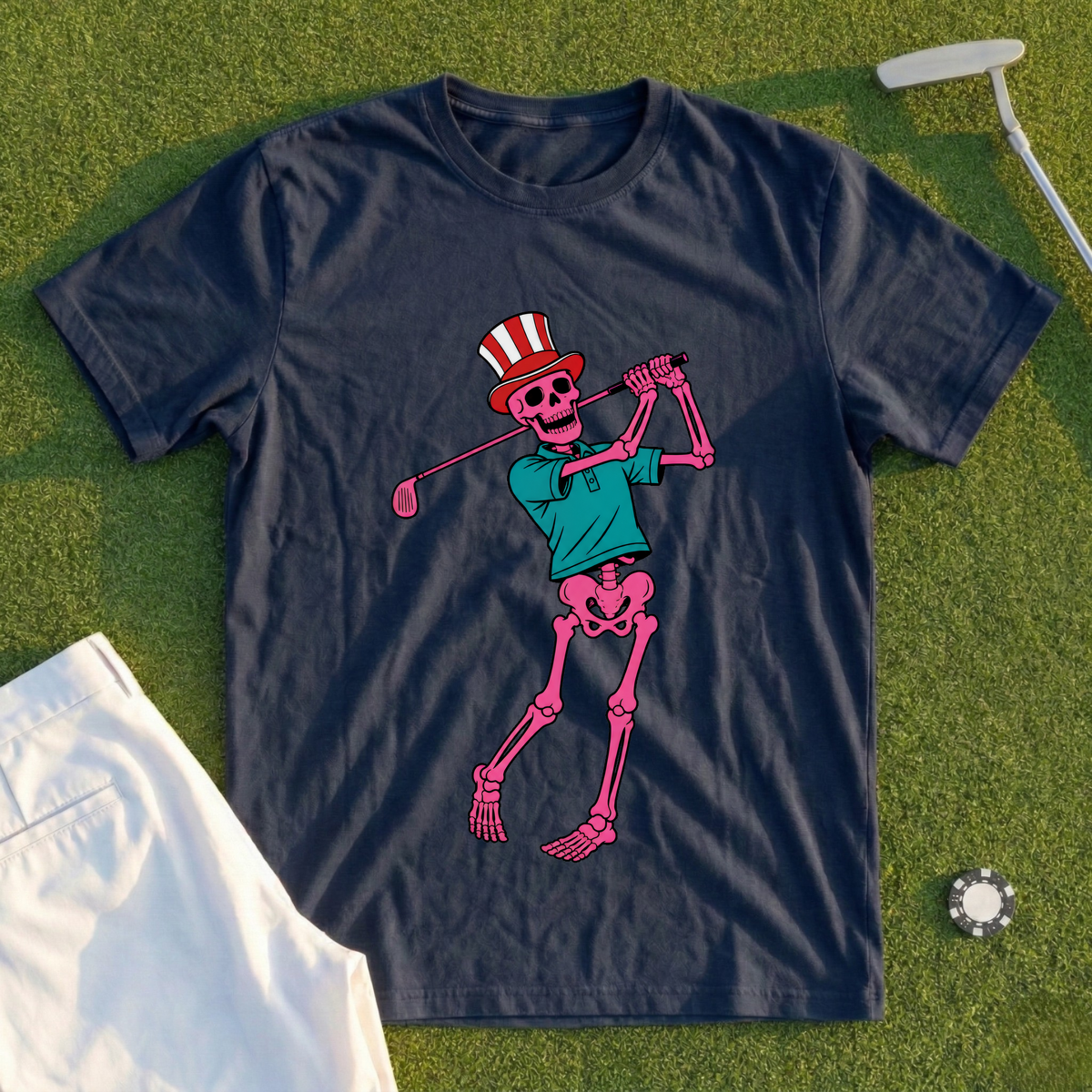 Pink Skeleton Swing Tee