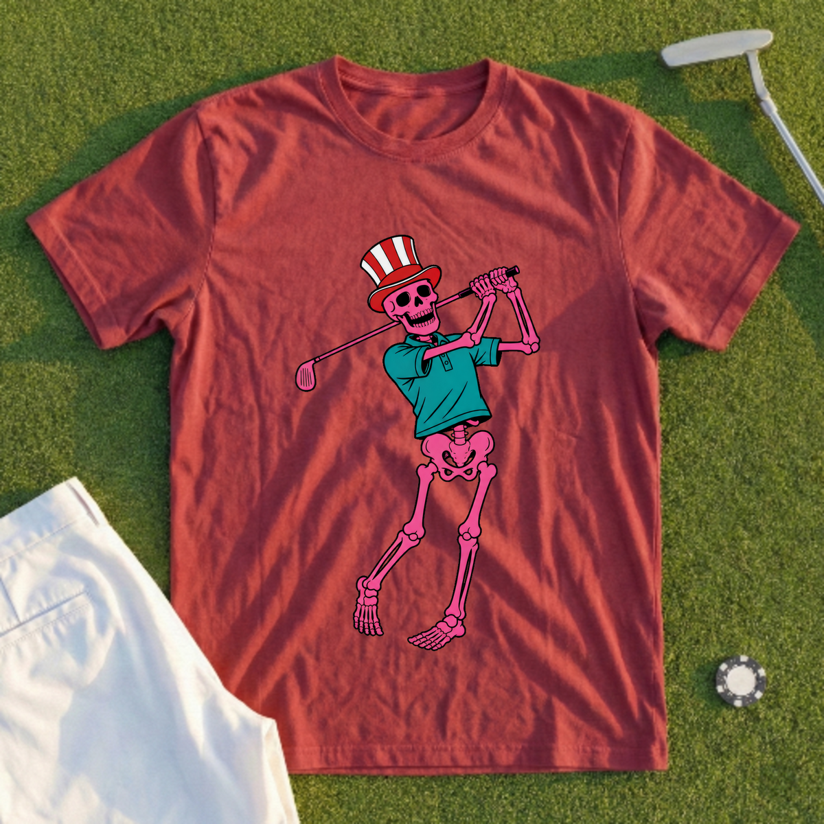 Pink Skeleton Swing Tee