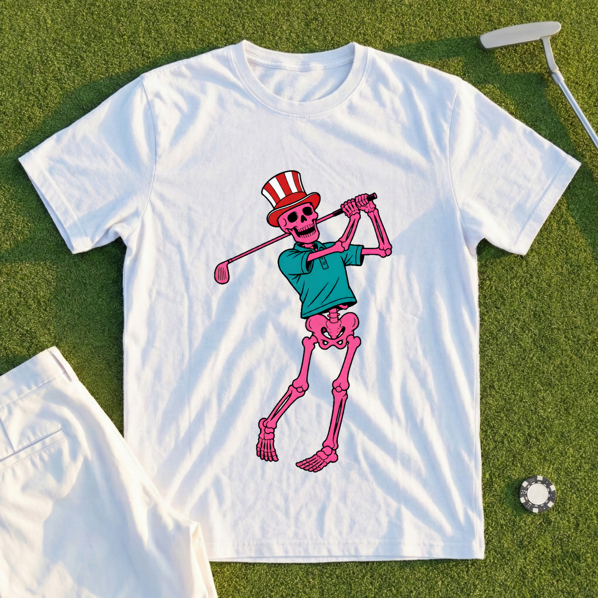 Pink Skeleton Swing Tee