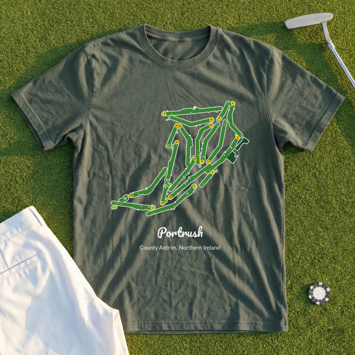 Portrush, Course Map Tee