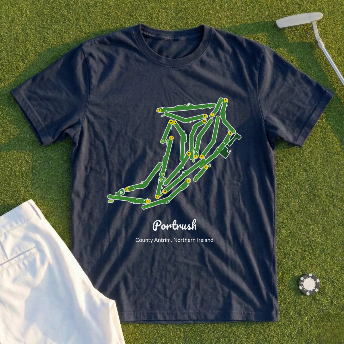 Portrush, Course Map Tee