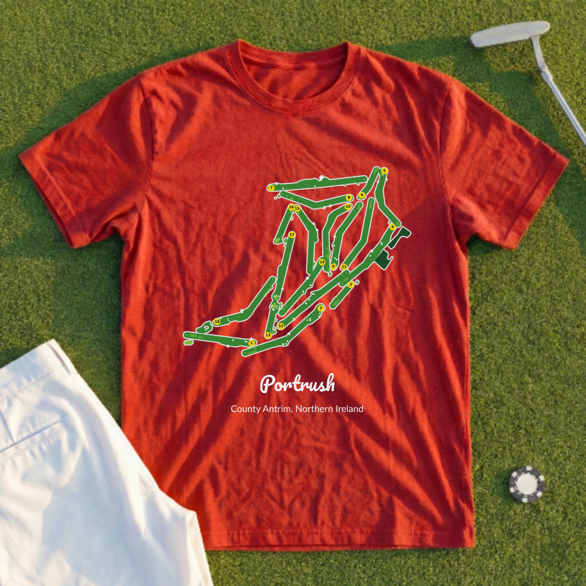 Portrush, Course Map Tee