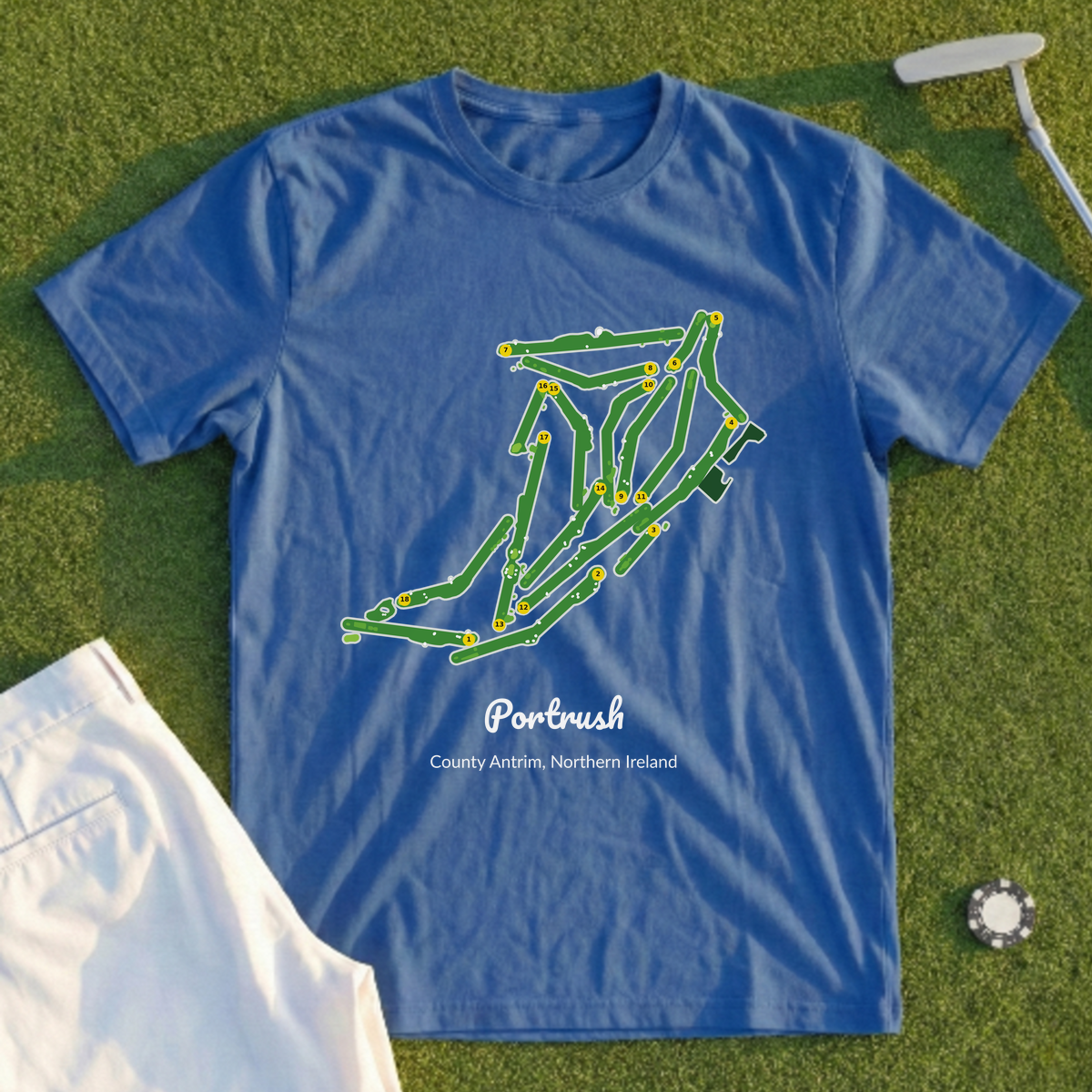 Portrush, Course Map Tee
