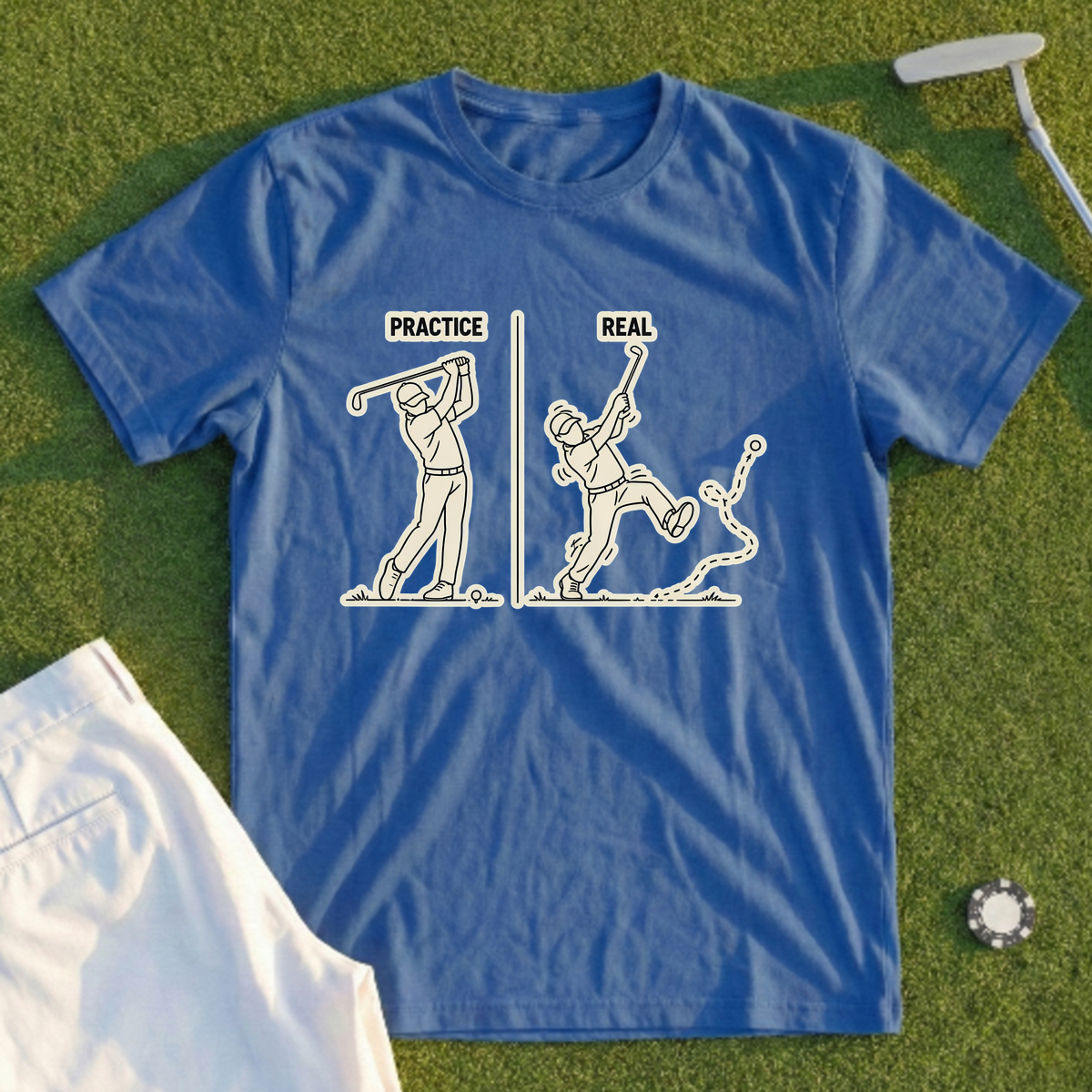 Practice Swing vs. Real Swing Tee