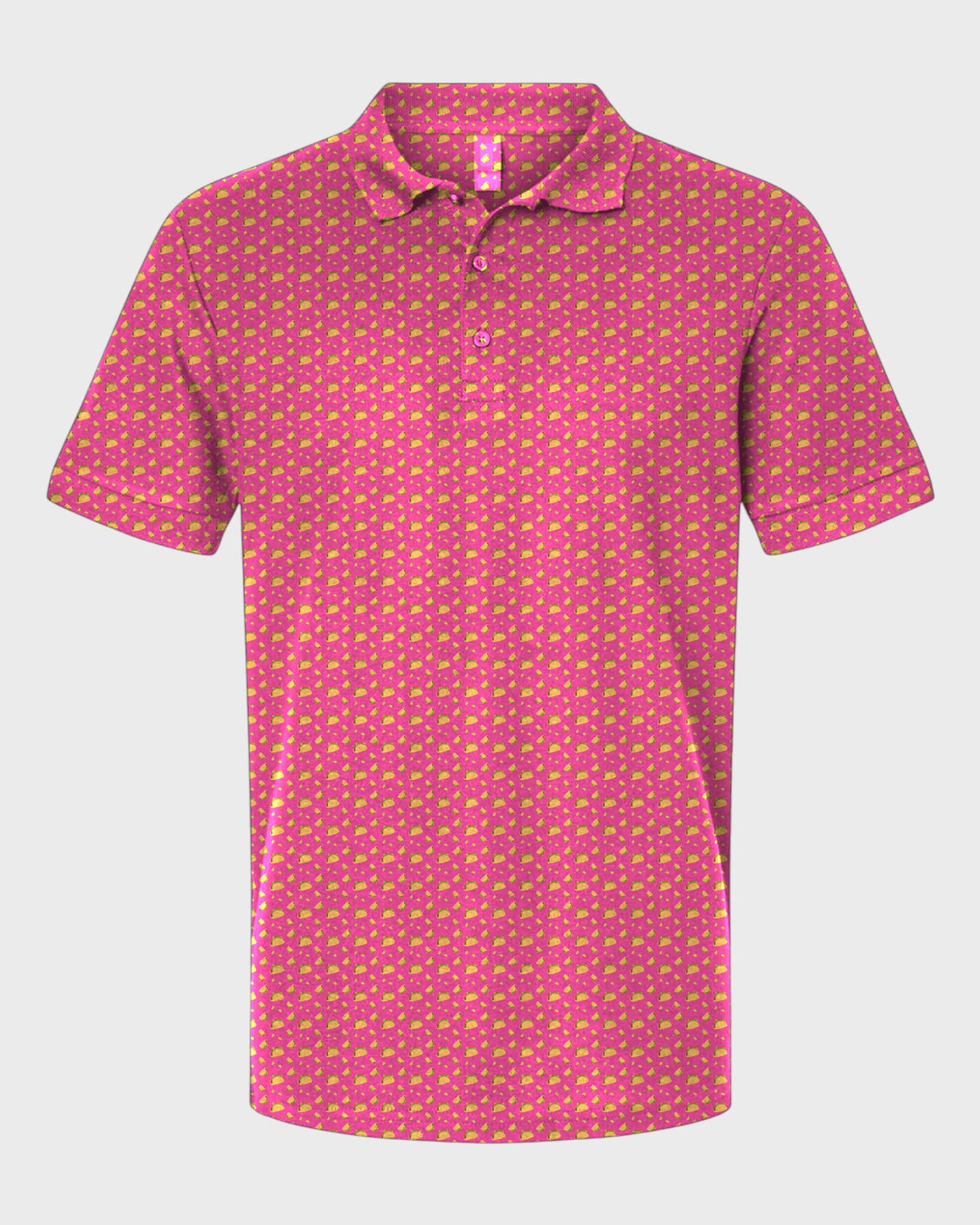 Tacos Performance Print Polo, all-over print, flat lay