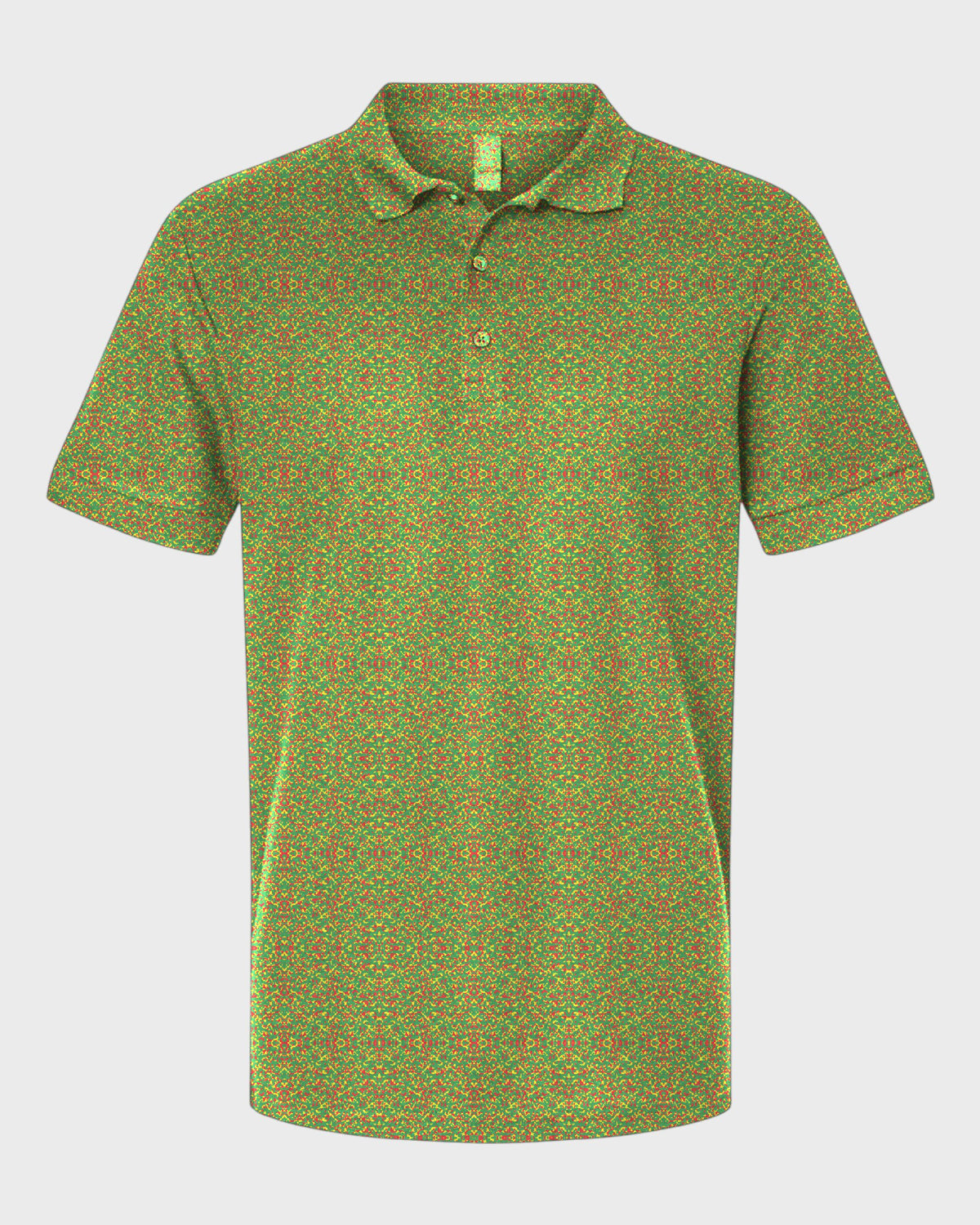 Rasta Camo Performance Print Polo, all-over print, flat lay
