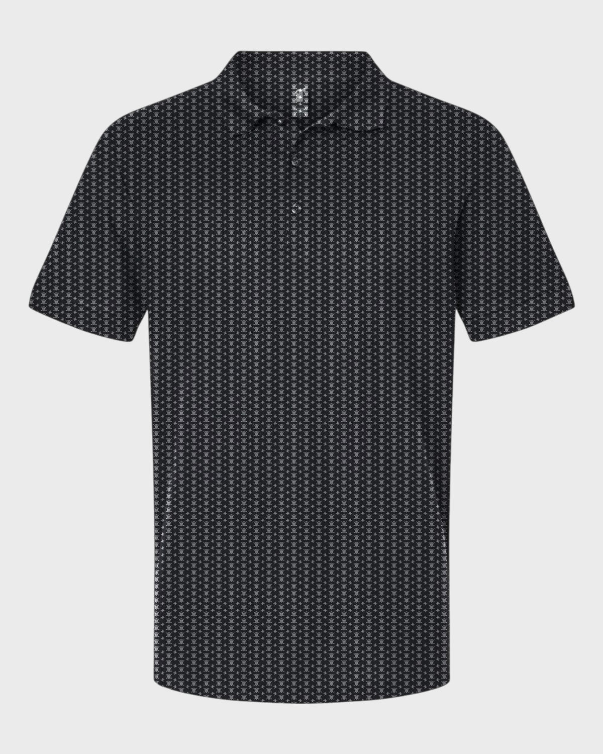 Skull And Cross Clubs Performance Print Polo, all-over print, flat lay