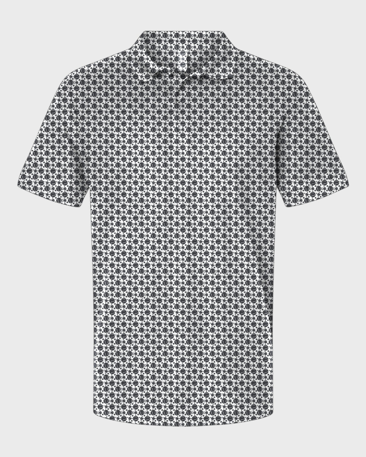 Tennis Balls Performance Print Polo, all-over print, flat lay