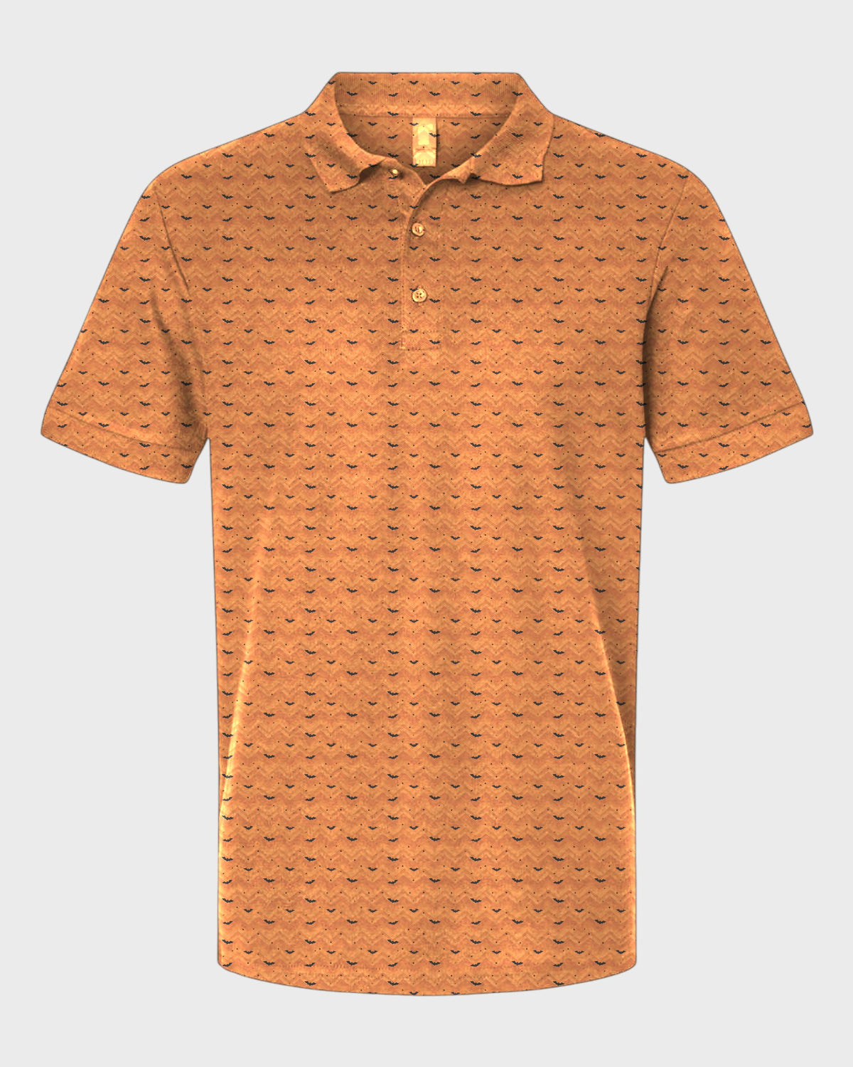 Halloween Bats Performance Print Polo, all-over print, flat lay