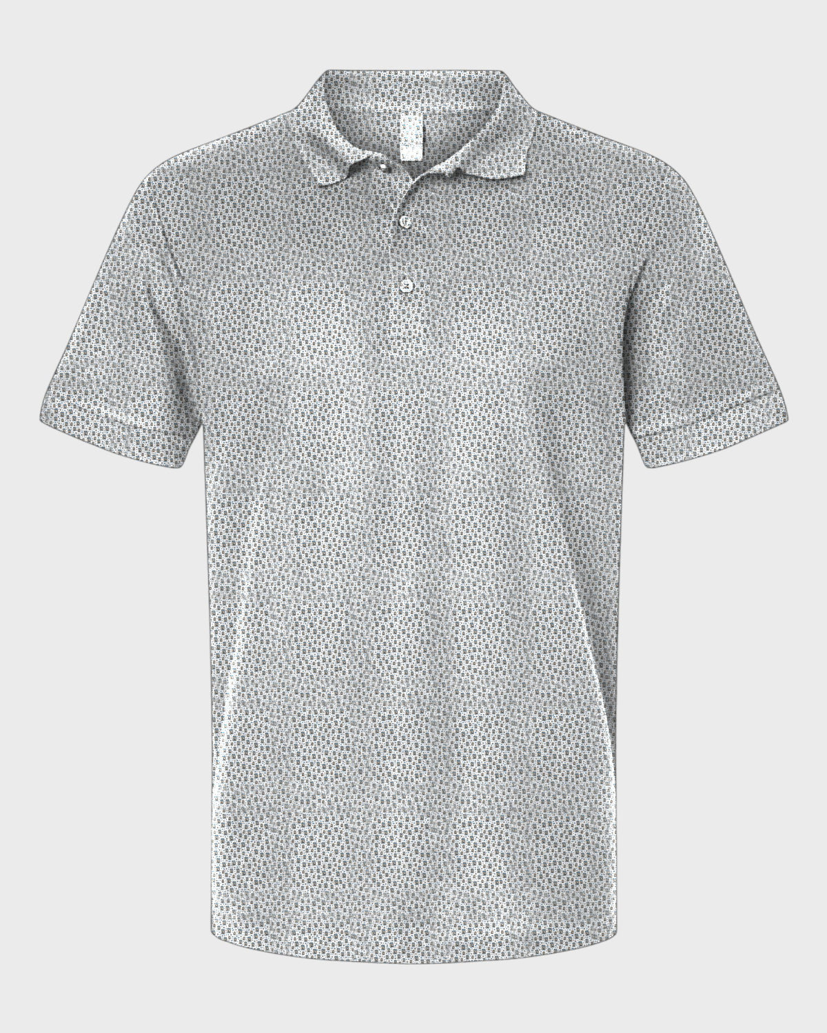 Lost Ball Posters Performance Print Polo, all-over print, flat lay