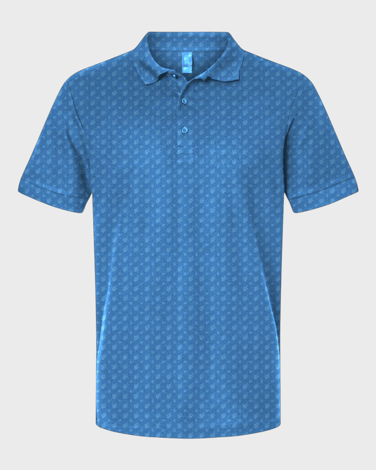 The Bird Performance Print Polo, all-over print, flat lay