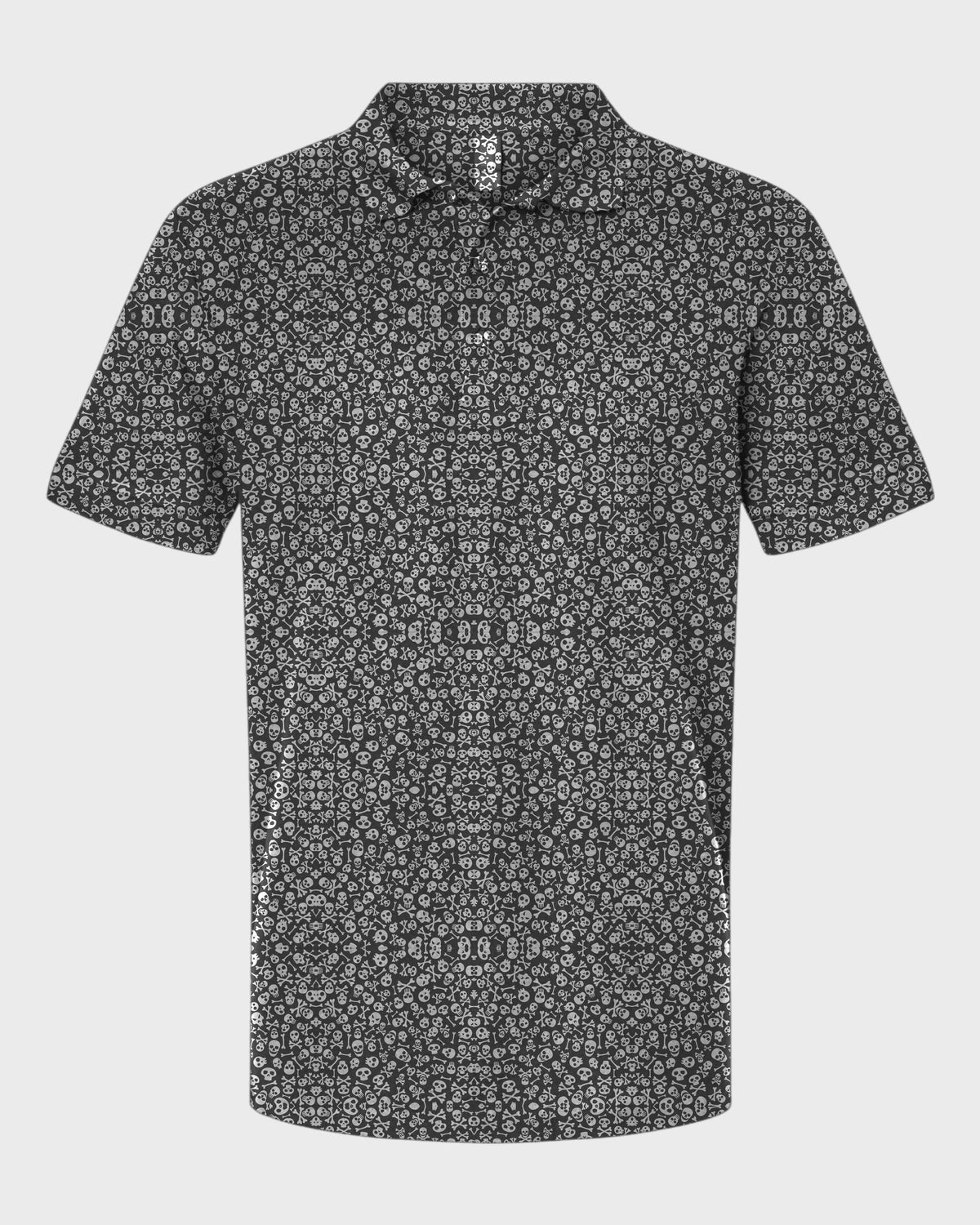 Skull Pile Performance Print Polo, all-over print, flat lay