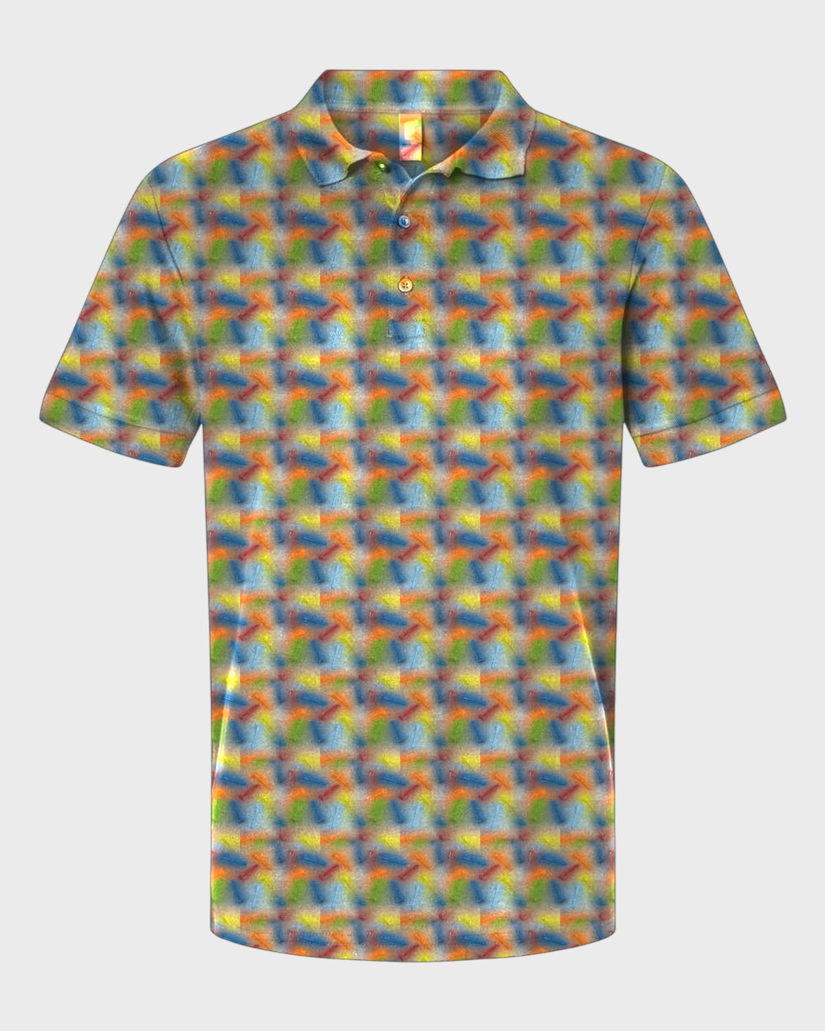 Golf Tees Performance Print Polo, all-over print, flat lay