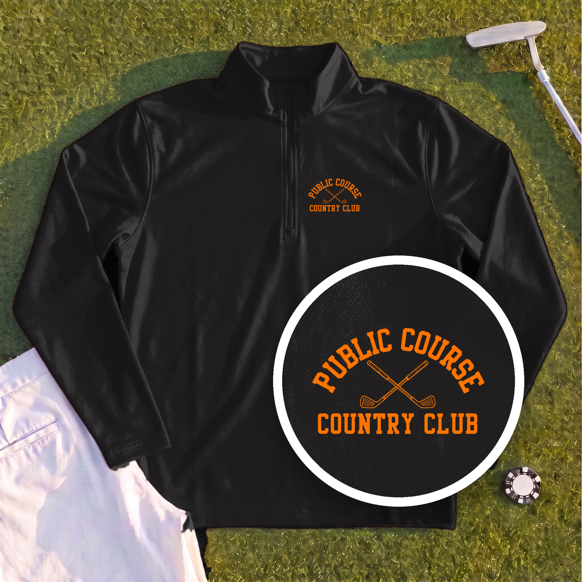 Public Course Country Club Quarter Zip