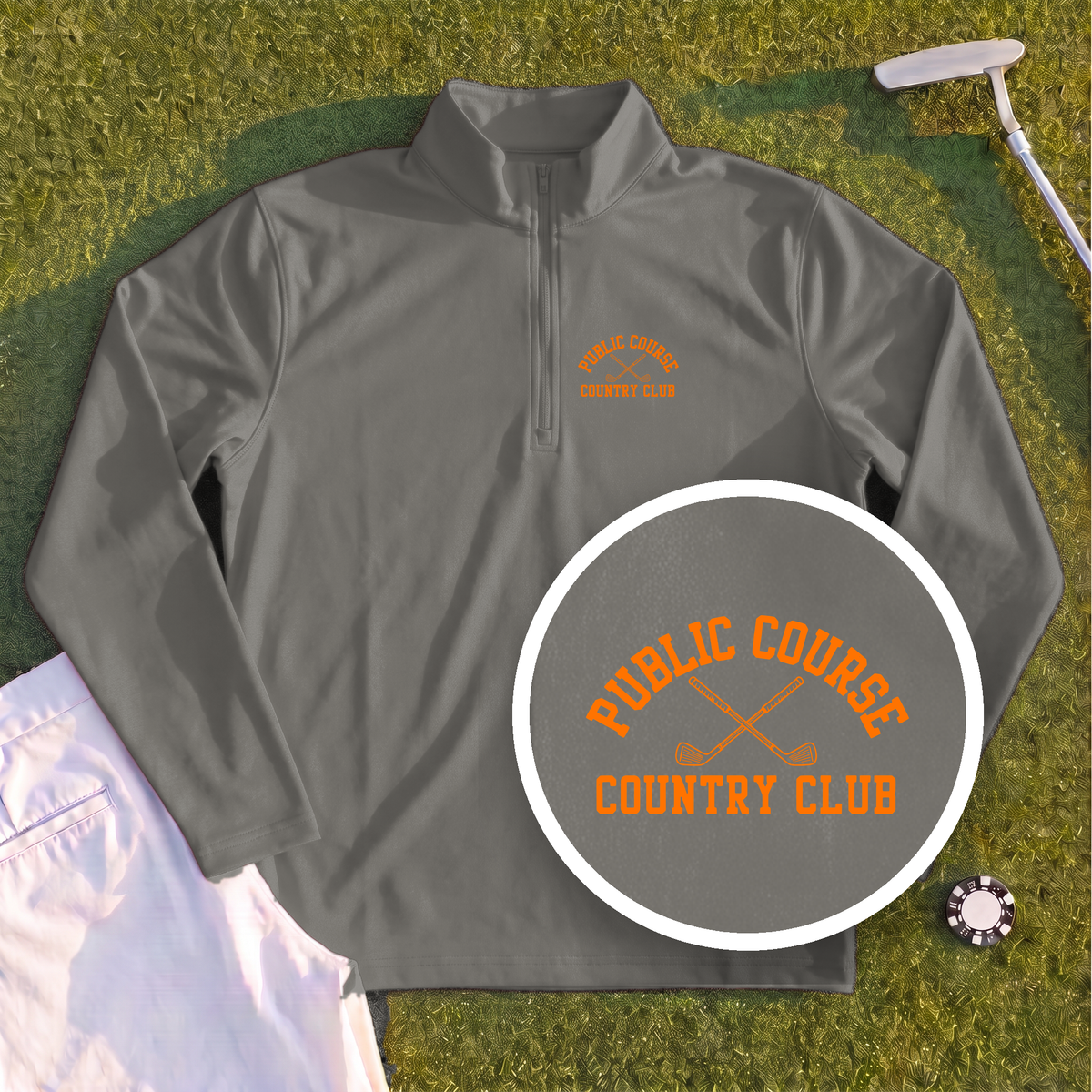 Public Course Country Club Quarter Zip