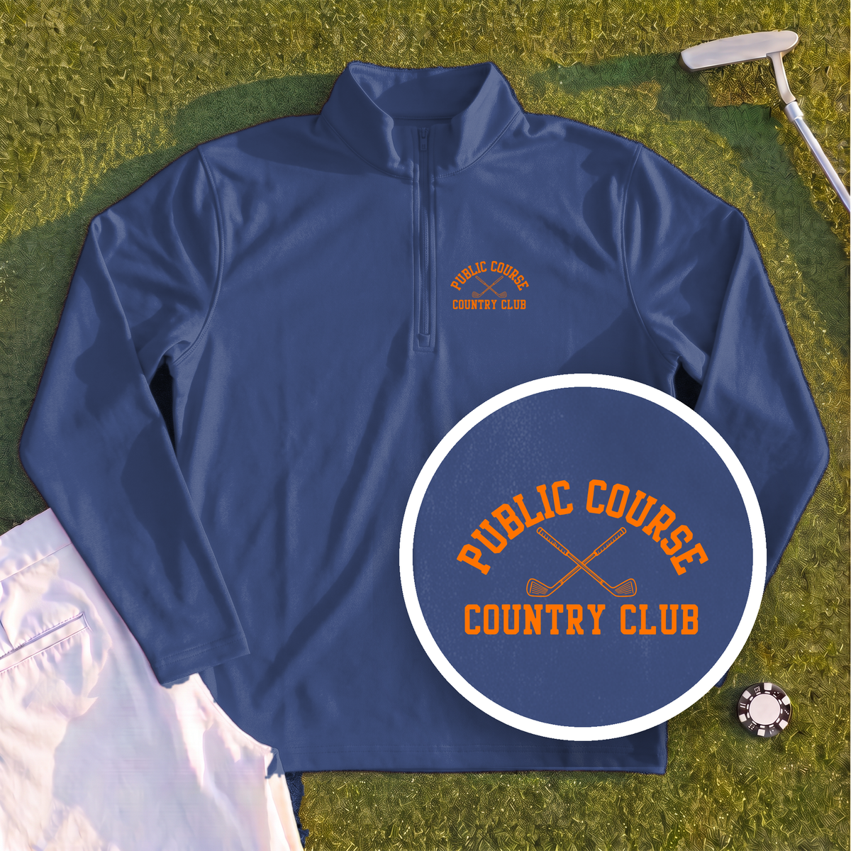 Public Course Country Club Quarter Zip