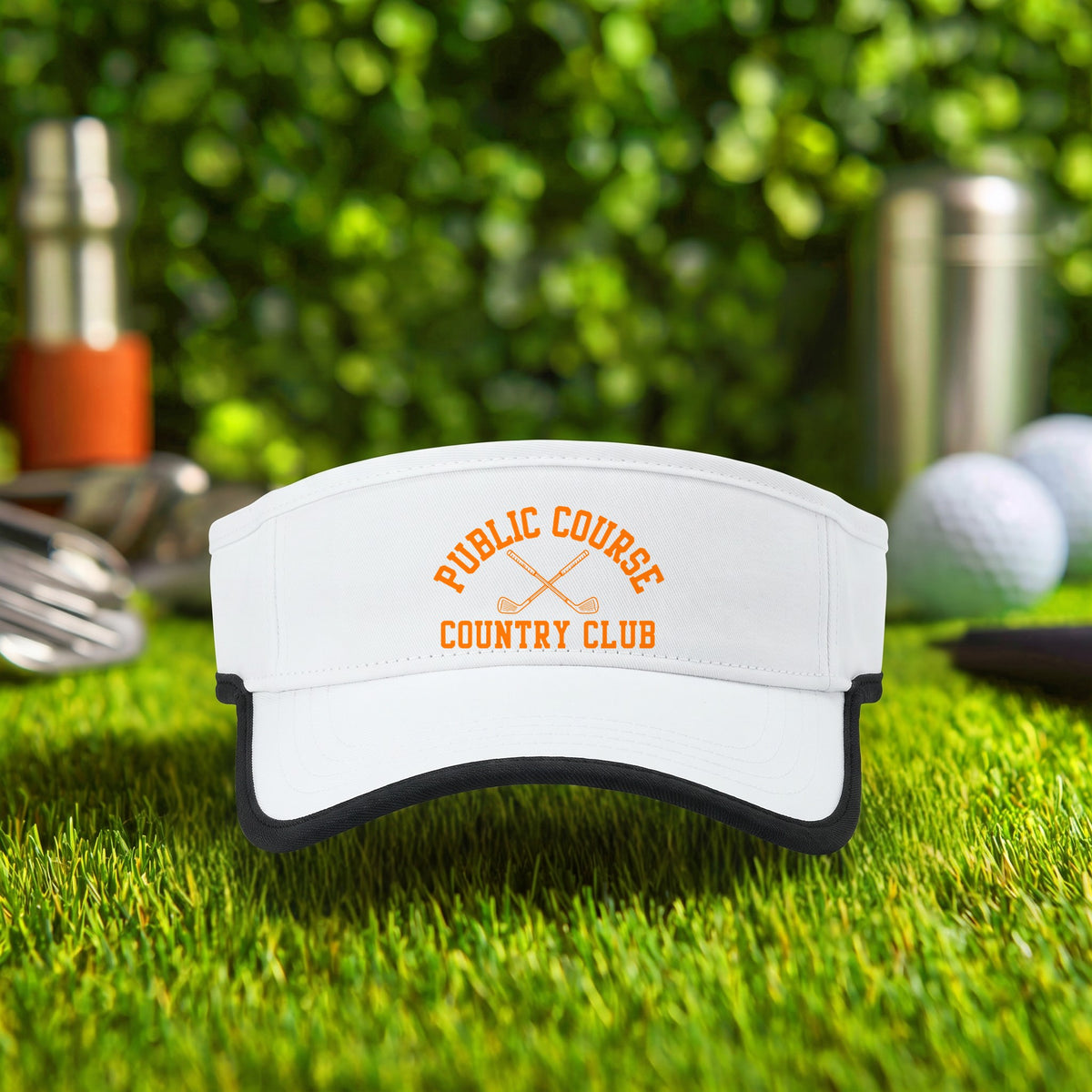 Public Course Country Club Visor in White