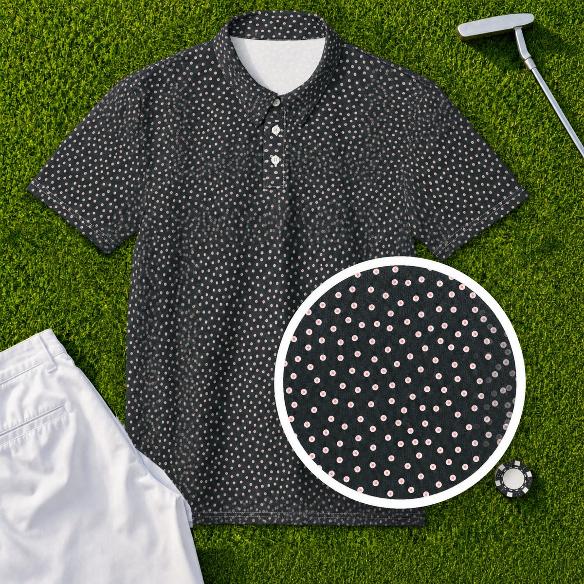 Range Ball Speckle Performance Print Polo