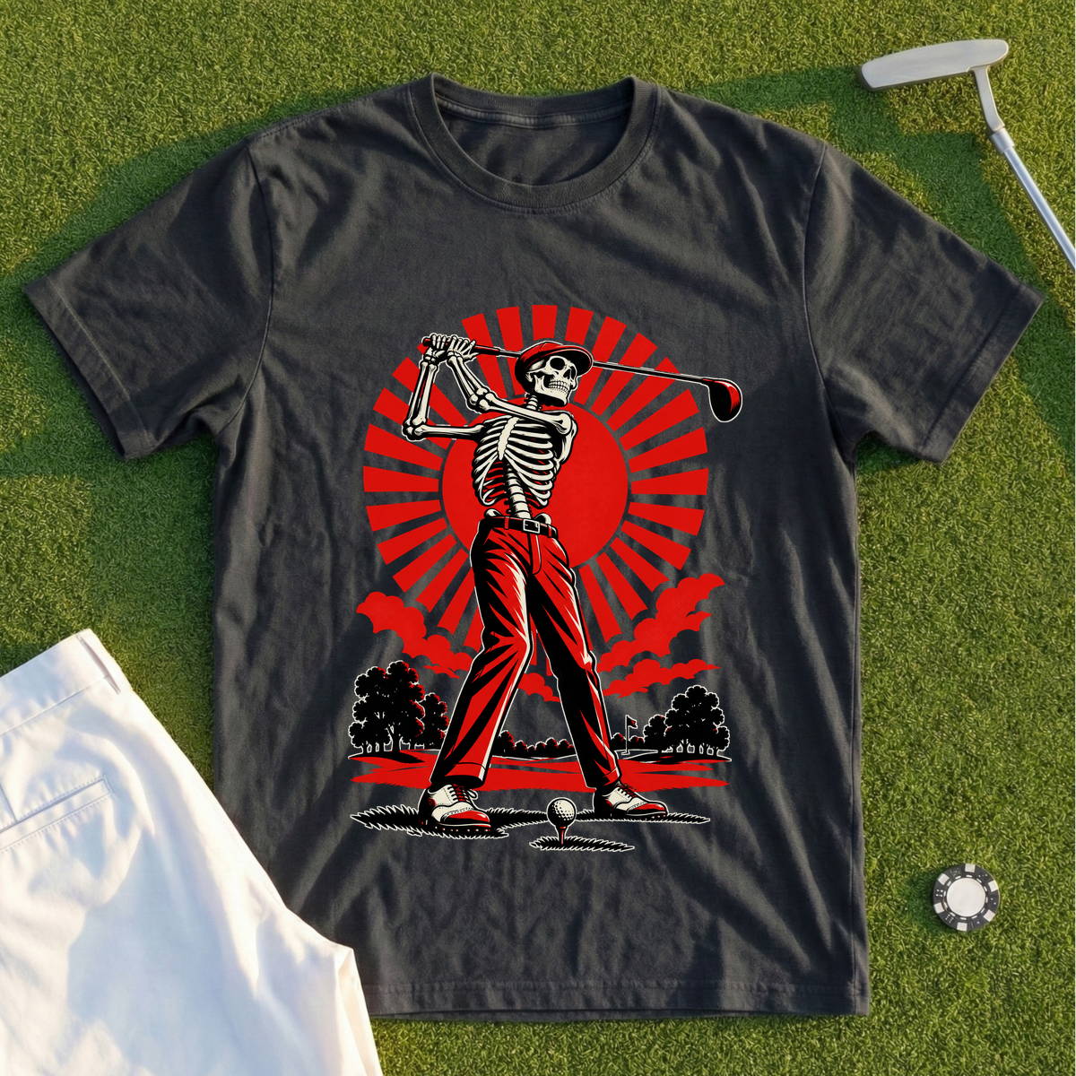 Red Sun Skeleton Tee
