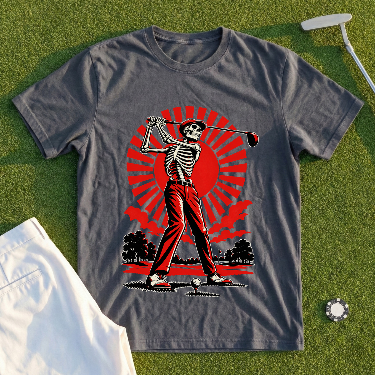 Red Sun Skeleton Tee