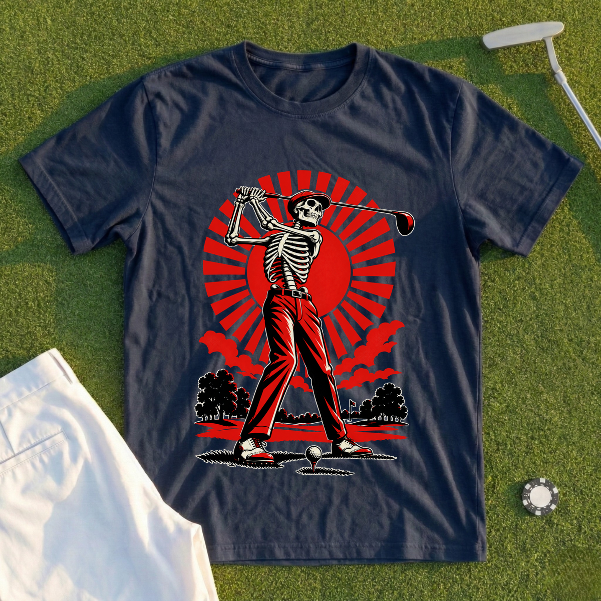 Red Sun Skeleton Tee