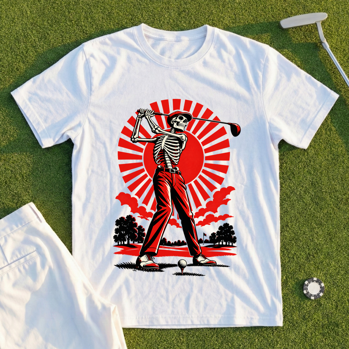 Red Sun Skeleton Tee