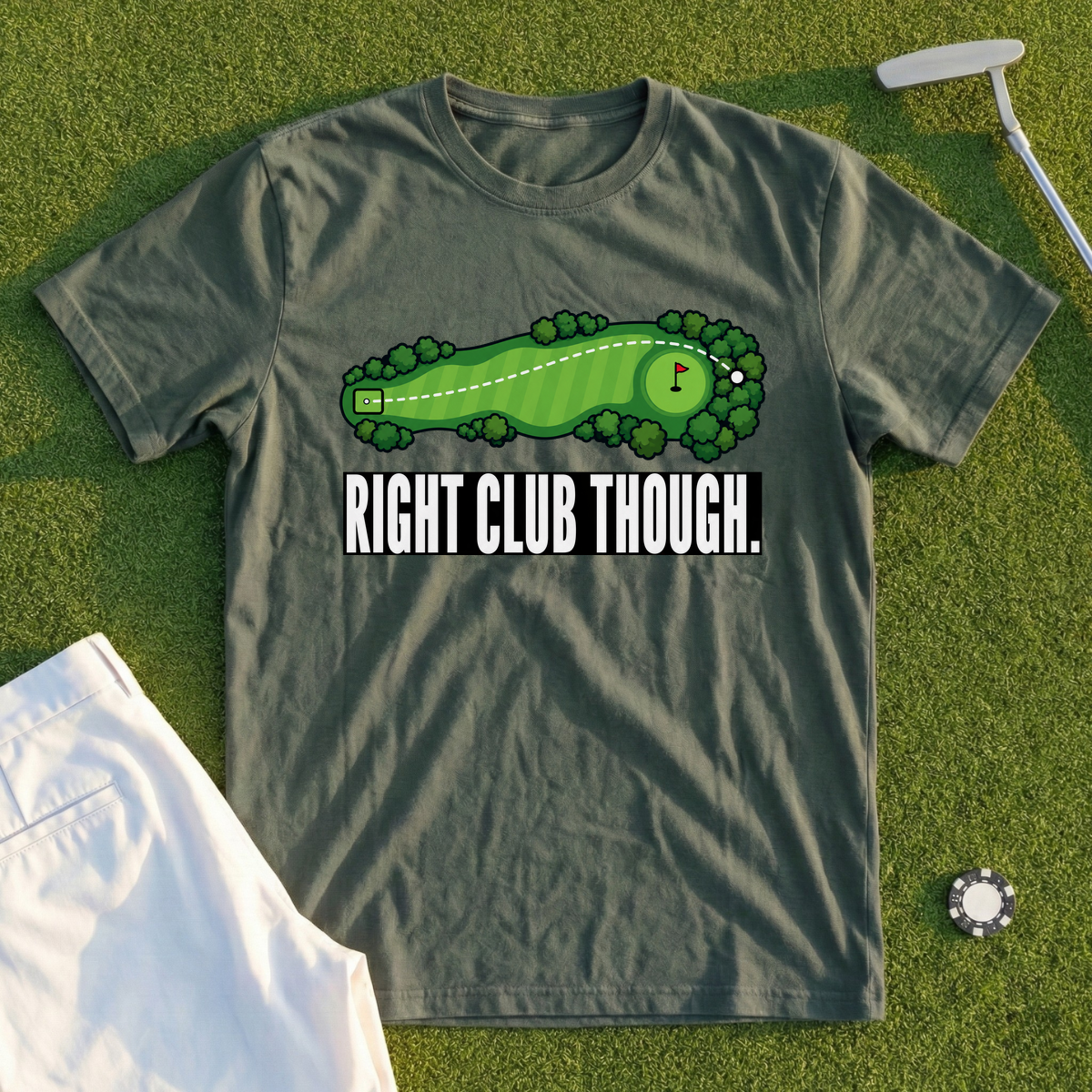 Right Club Though Pin High Tee