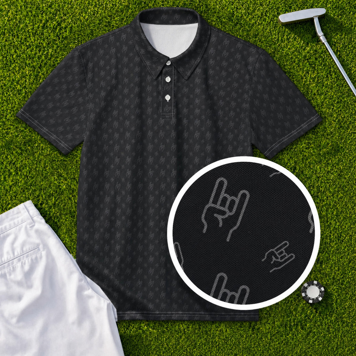 Rock On Performance Print Polo