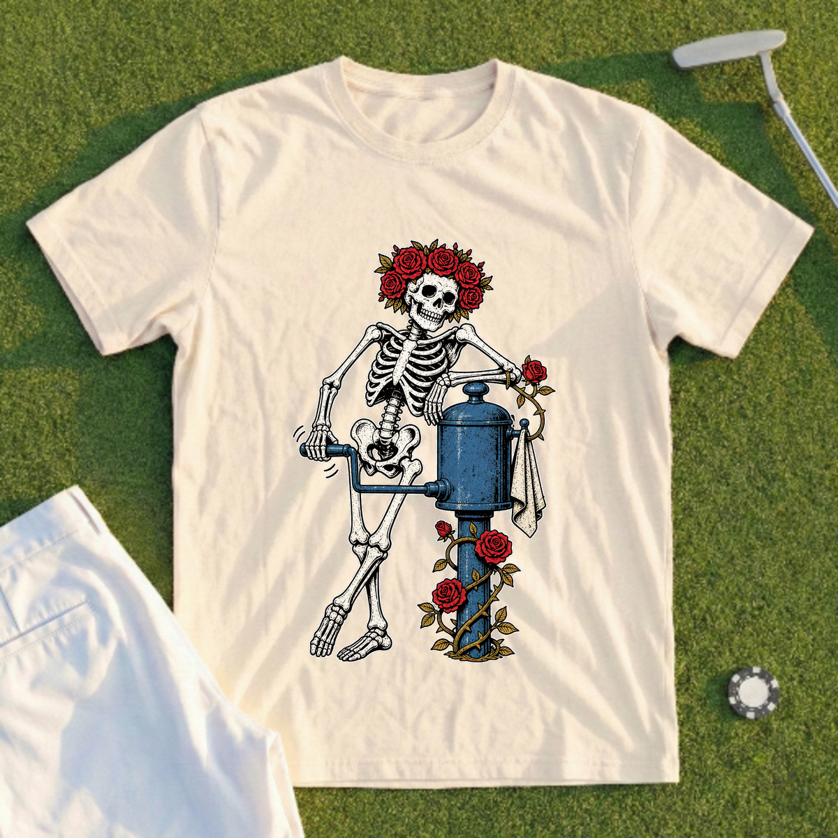 Rose Skeleton Ball Washer Tee