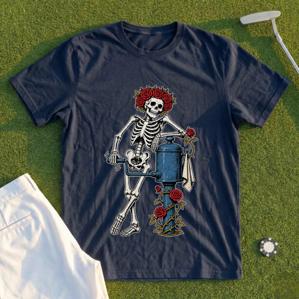Rose Skeleton Ball Washer Tee