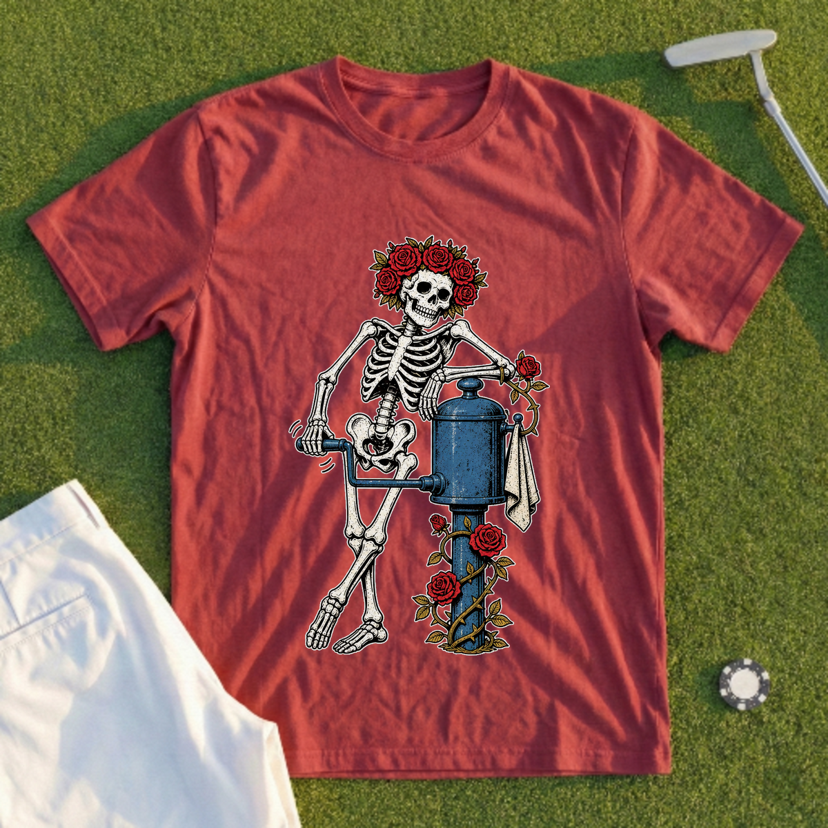 Rose Skeleton Ball Washer Tee