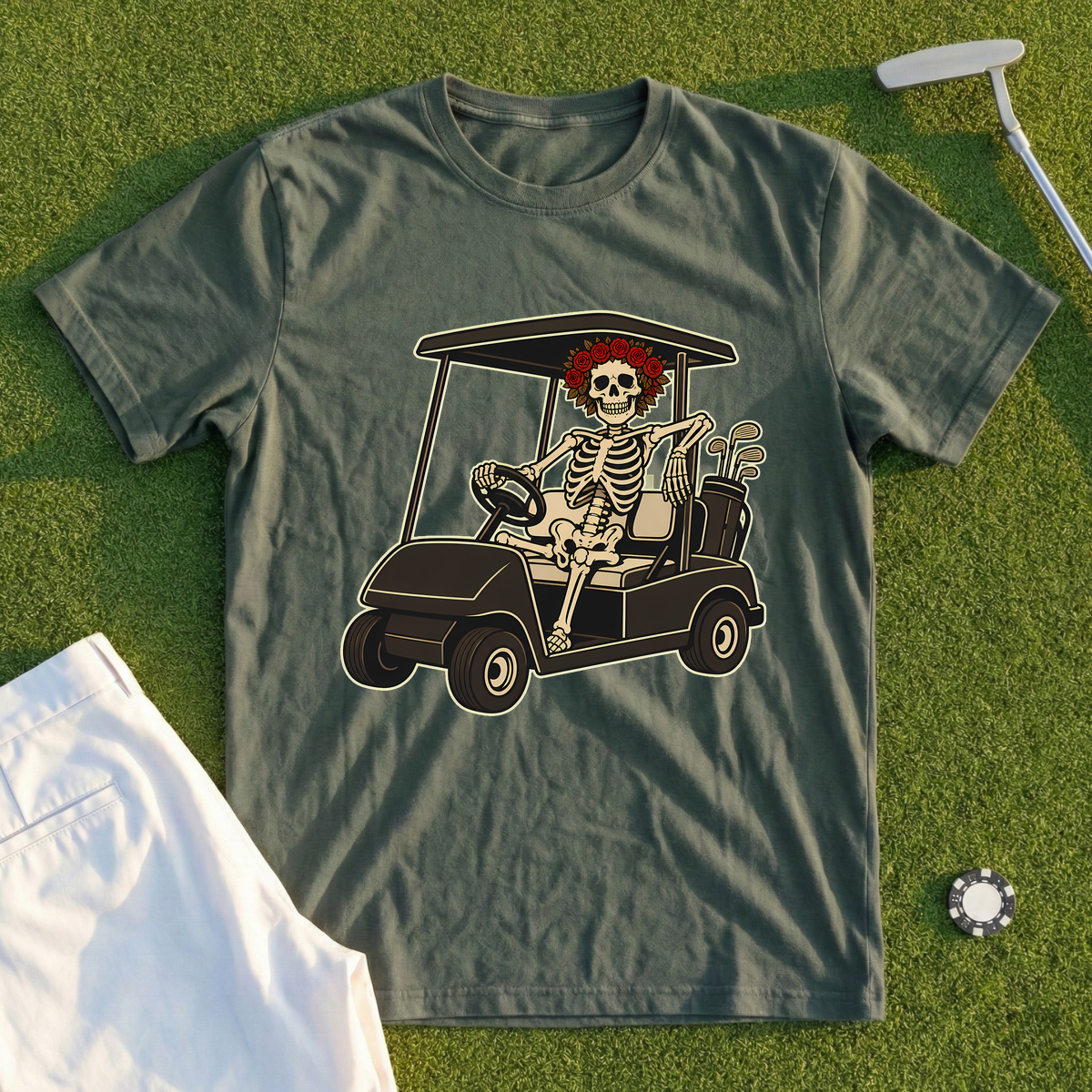 Rose Skeleton Cart Cruise Tee