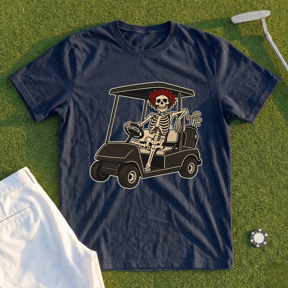 Rose Skeleton Cart Cruise Tee