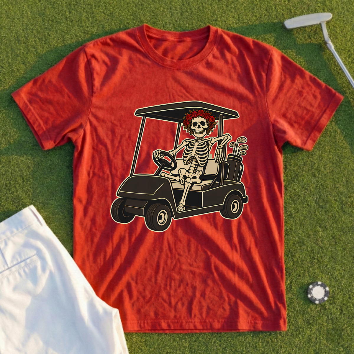 Rose Skeleton Cart Cruise Tee