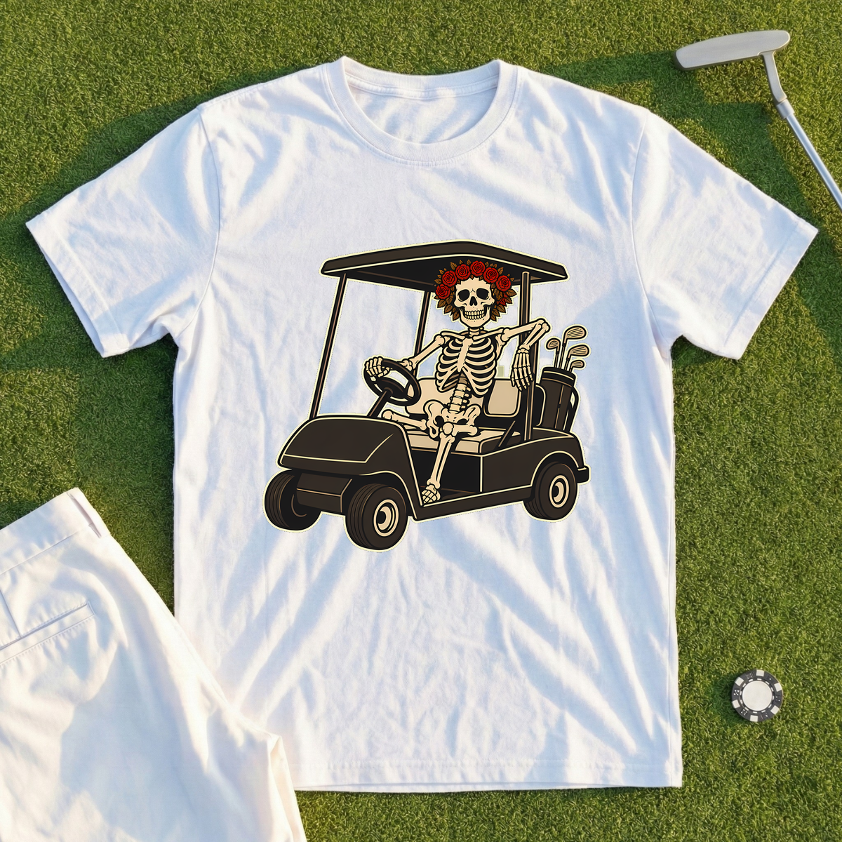 Rose Skeleton Cart Cruise Tee
