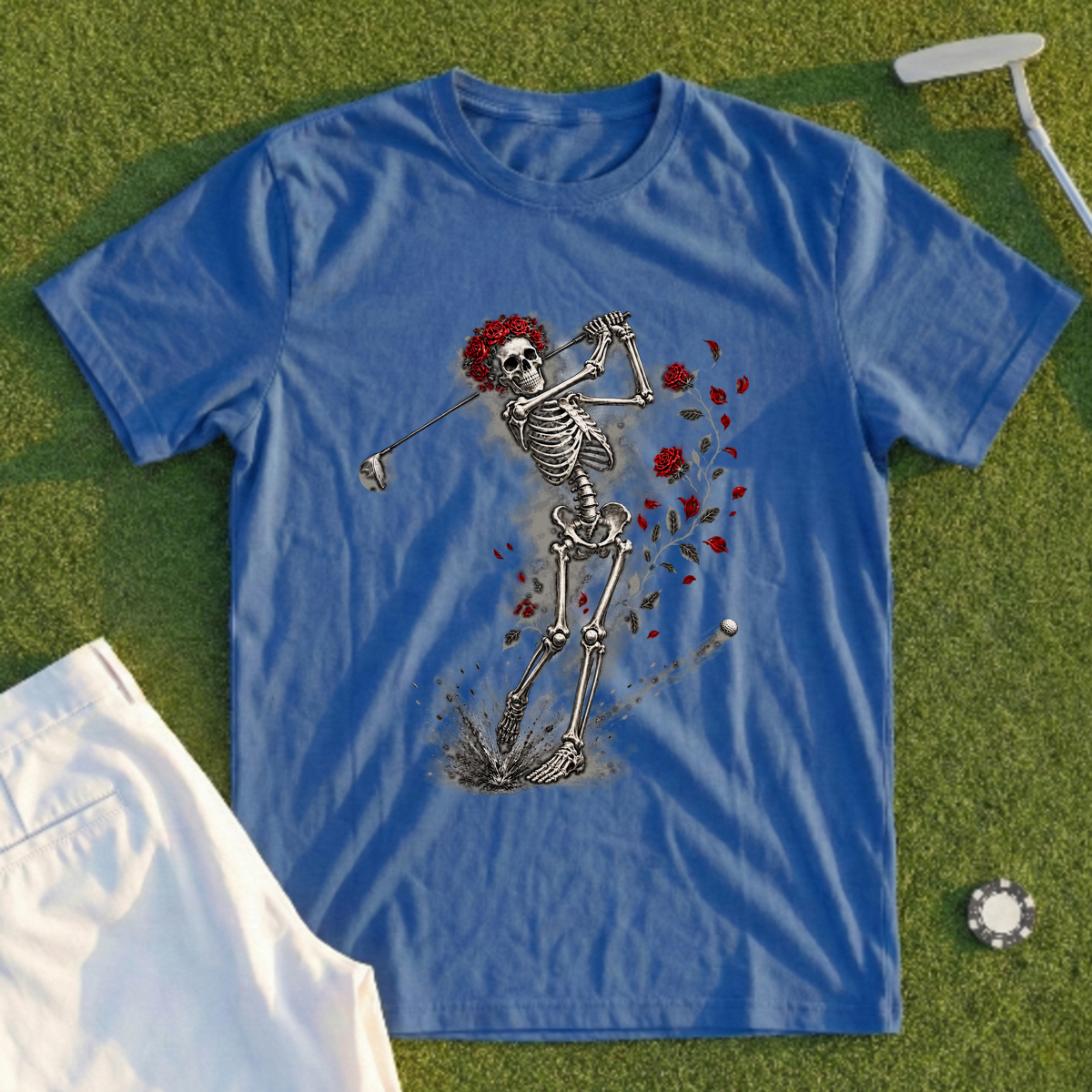 Rose Skeleton Charcoal Tee