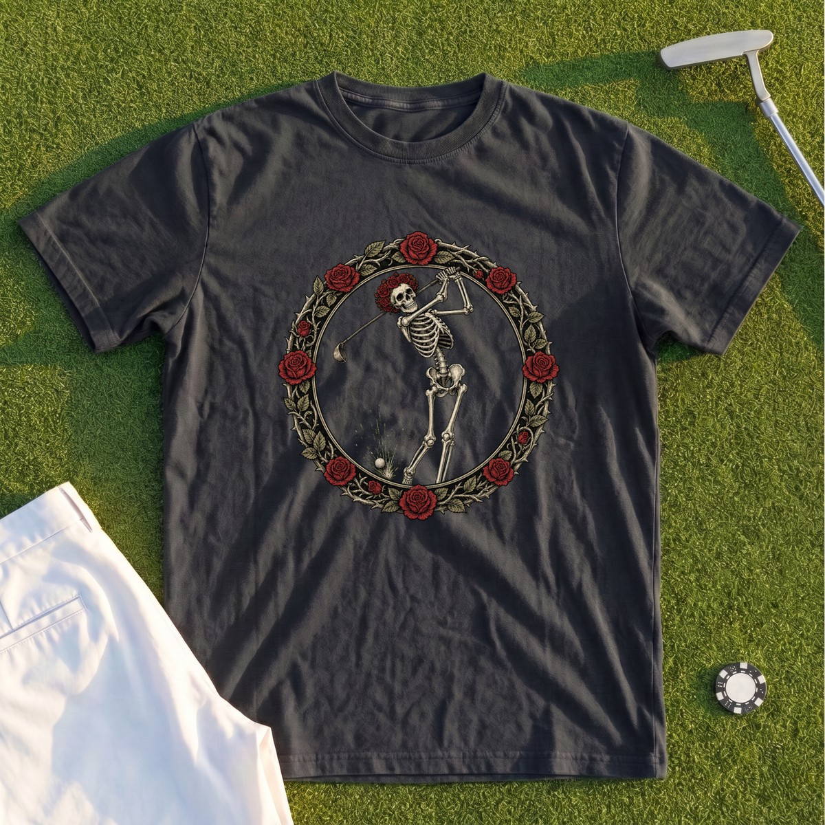 Rose Skeleton Crest Premium Tee