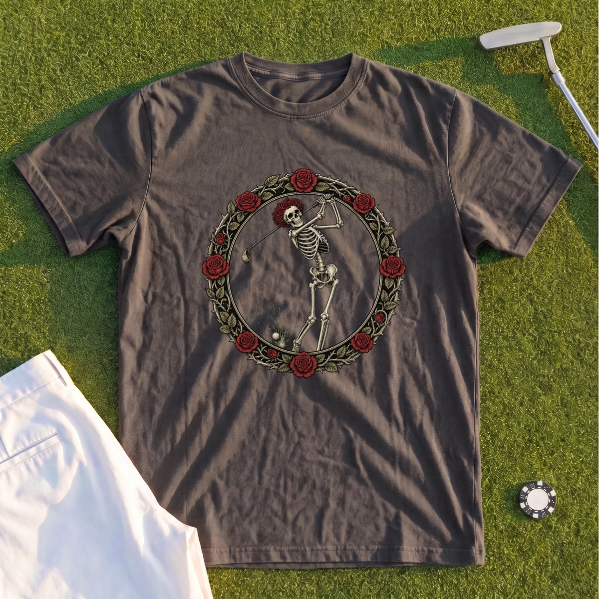 Rose Skeleton Crest Premium Tee
