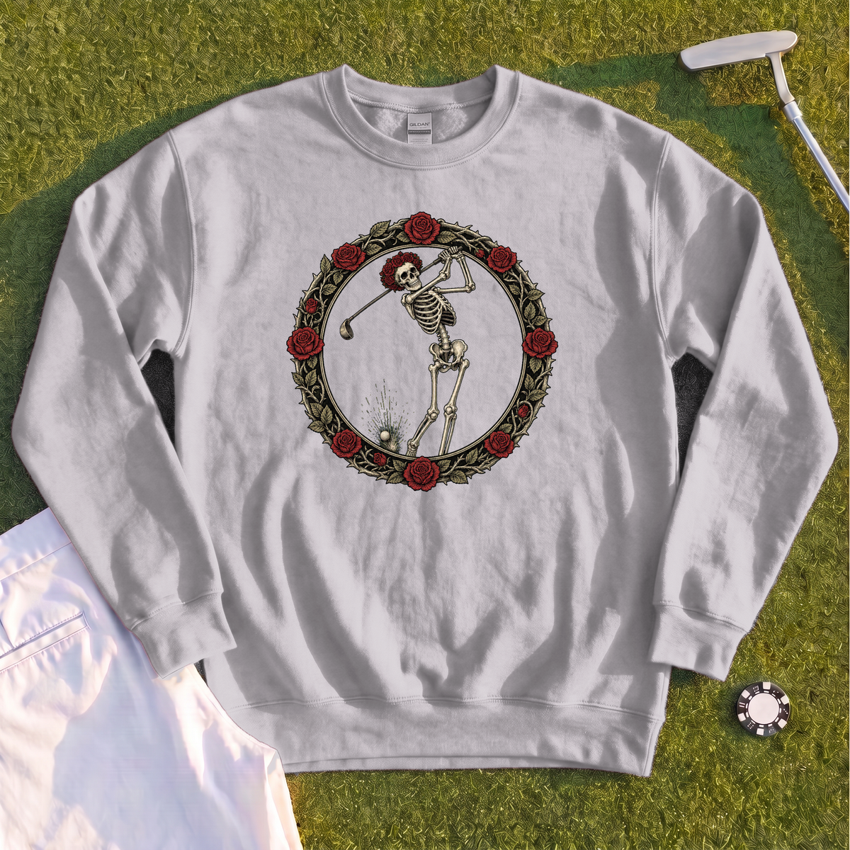 Rose Skeleton Crest Sweatshirt