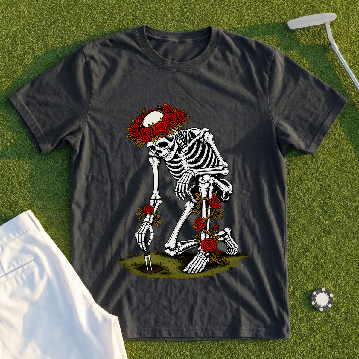 Rose Skeleton Divot Repair Tee