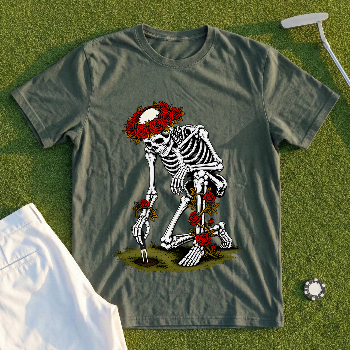 Rose Skeleton Divot Repair Tee