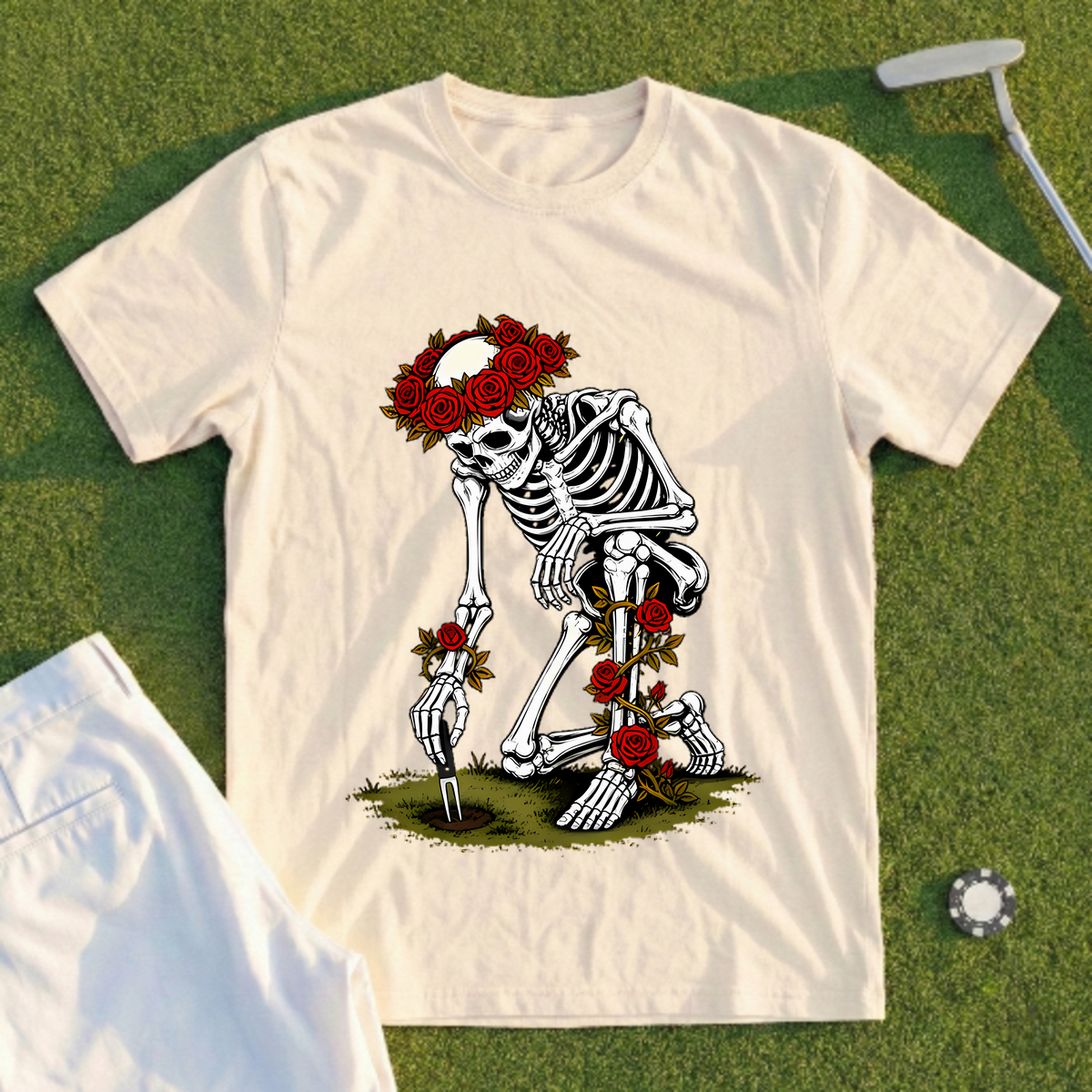Rose Skeleton Divot Repair Tee