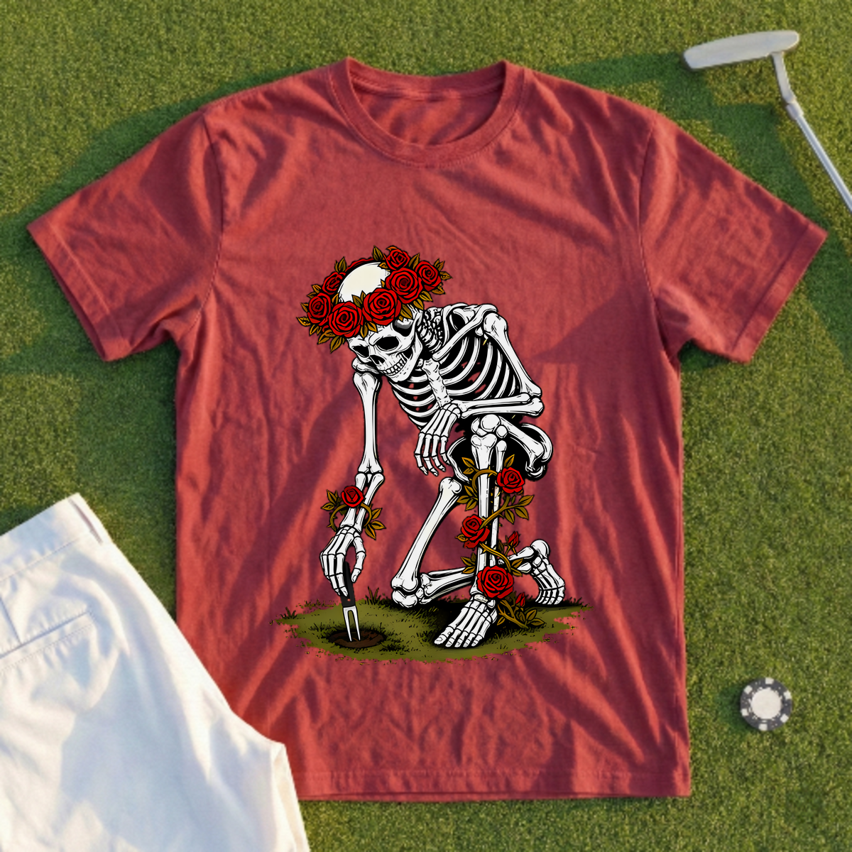 Rose Skeleton Divot Repair Tee