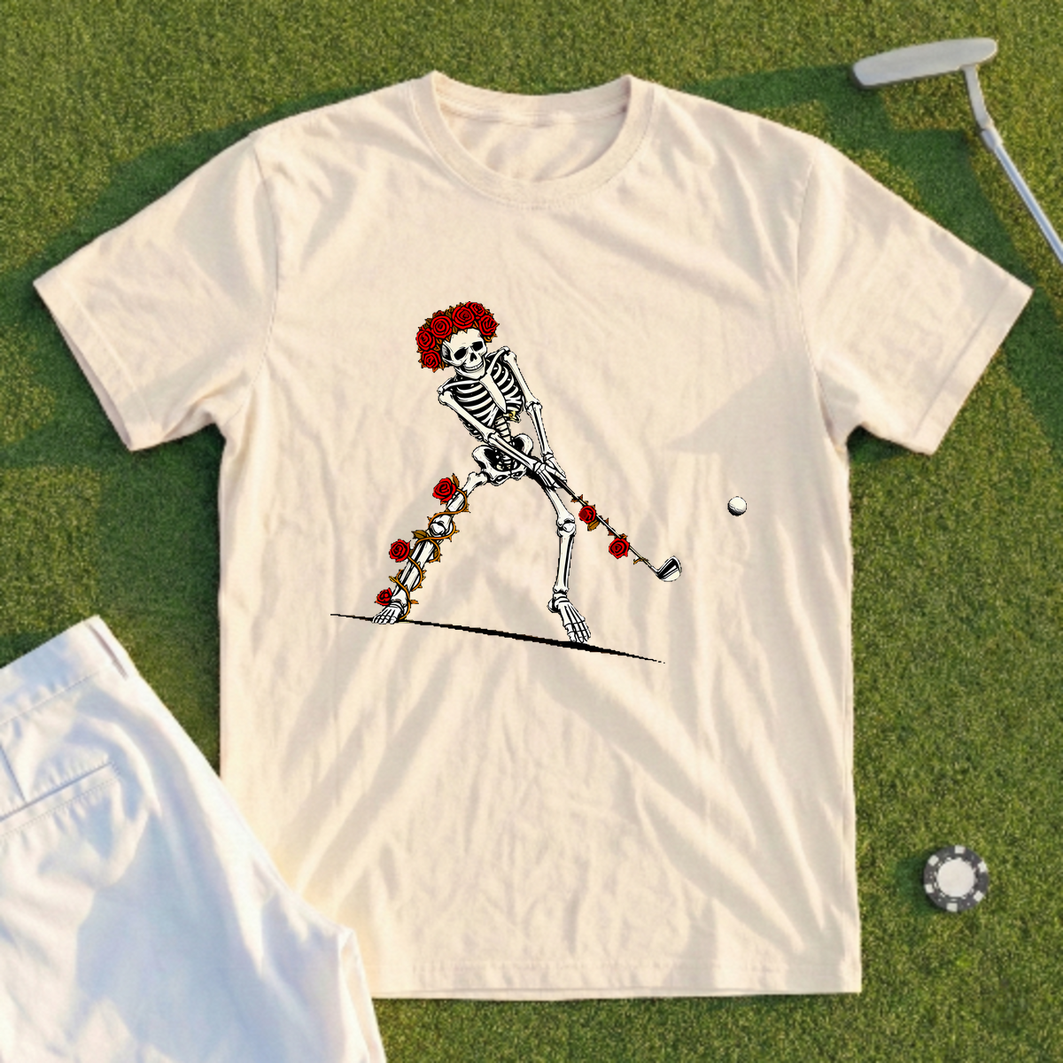 Rose Skeleton Downhill Lie Recovery Tee