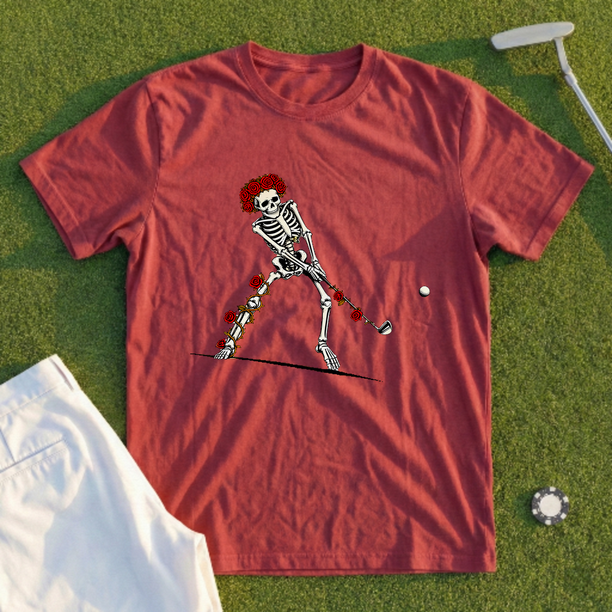 Rose Skeleton Downhill Lie Recovery Tee