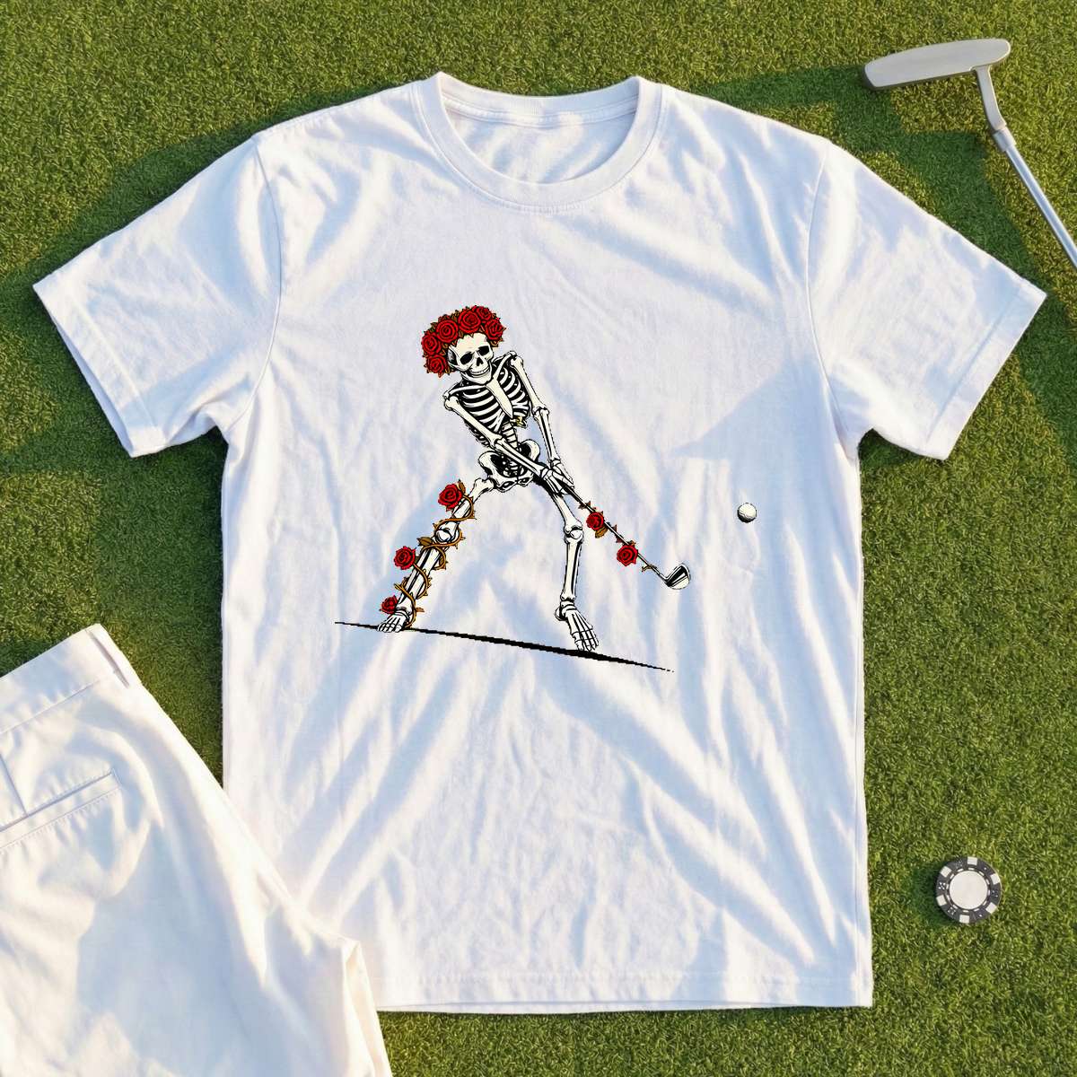 Rose Skeleton Downhill Lie Recovery Tee