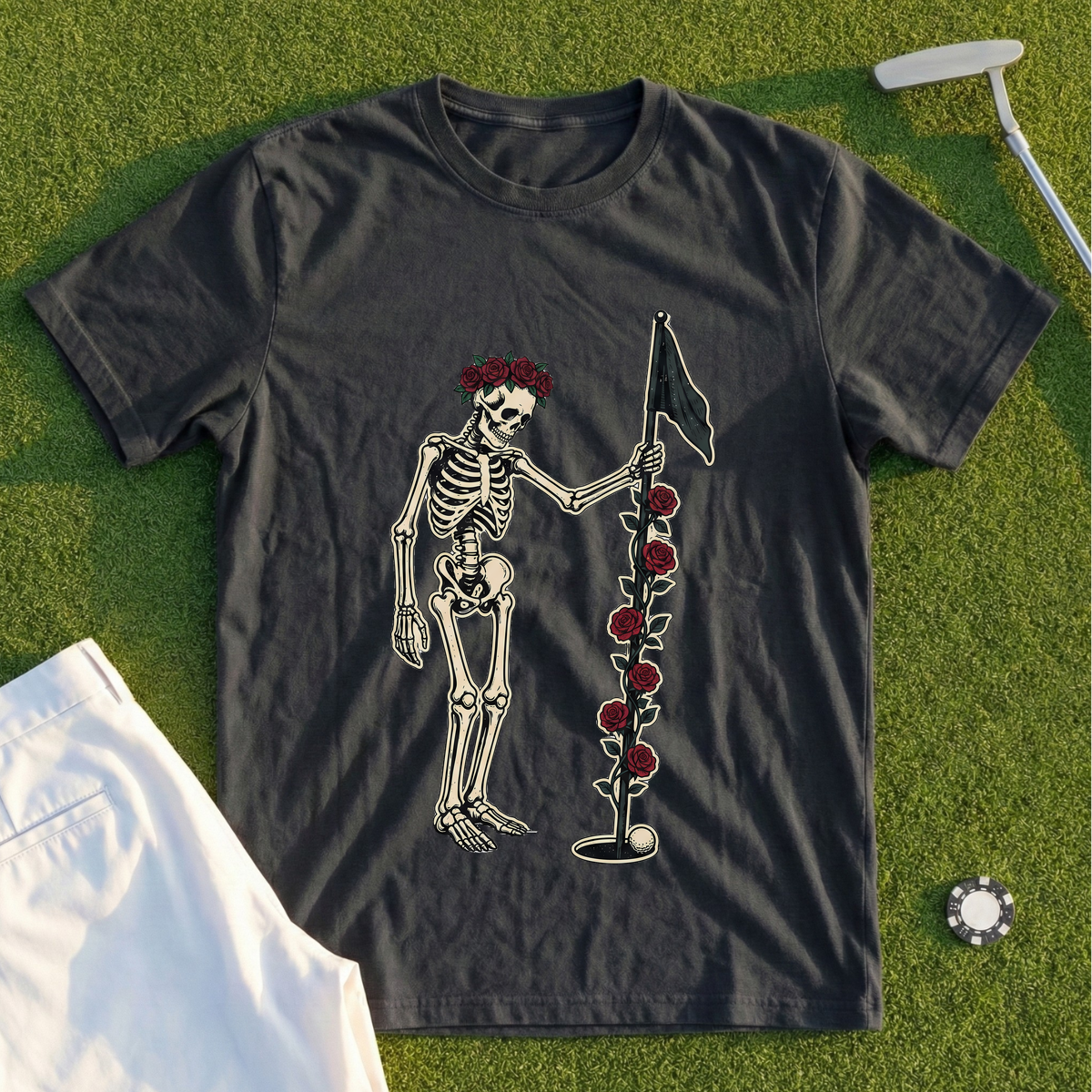 Rose Skeleton Flagstick Tee