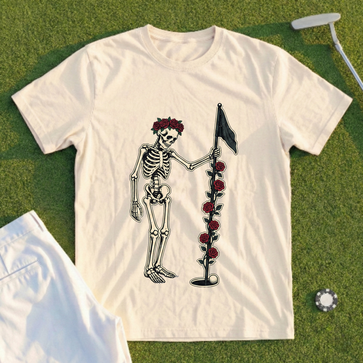 Rose Skeleton Flagstick Tee