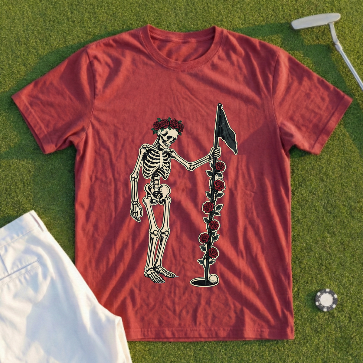 Rose Skeleton Flagstick Tee